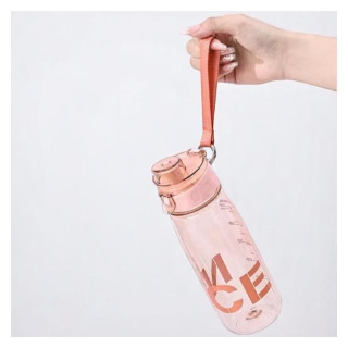 Rózsaszín átlátszó kulacs - 800 ml