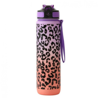 Lila-narancssárga palack leopárdmintával - 1 l