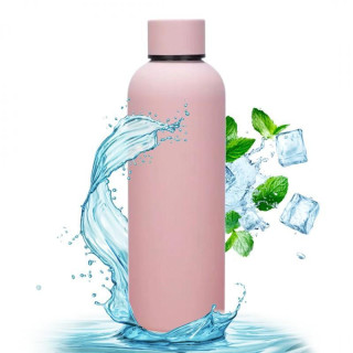 Világos rózsaszín rozsdamentes acél termosz - 500 ml