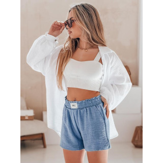 Női kék rövidnadrág rugalmas derékkal SY0452