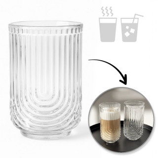 Magas, hullámos üvegpohár - 420 ml