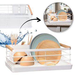 Fehér edénylefolyó, tálcával