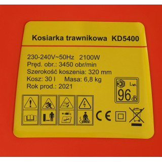 Elektromos fűnyíró 2100W KD5400