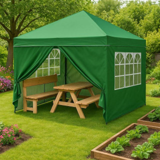 Zöld automata kerti sátor - 3x3 m -