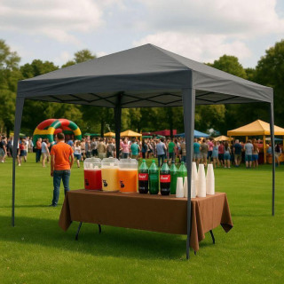 Szürke automata kerti sátor - 3x3 m -