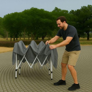 Szürke automata kerti sátor - 3x3 m -