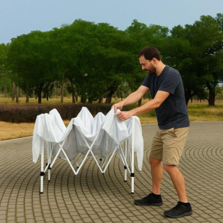 Automatikus fehér kerti sátor - 3x3 m