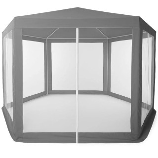 Kerti pavilon szürke szúnyoghálóval - 2x2x2 m -