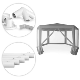 Kerti pavilon szürke szúnyoghálóval - 2x2x2 m -