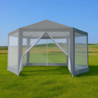 Kerti pavilon szürke szúnyoghálóval - 2x2x2 m -