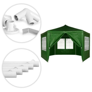 Zöld kerti pavilon sátor ablakokkal - 2x2x2 m