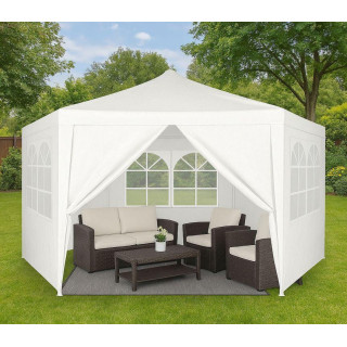 Fehér kerti pavilon sátor ablakokkal - 2x2x2 m -