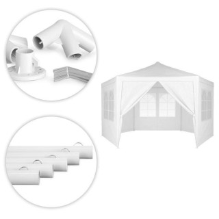 Fehér kerti pavilon sátor ablakokkal - 2x2x2 m -