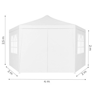 Fehér kerti pavilon sátor ablakokkal - 2x2x2 m -