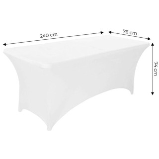 Fehér rugalmas terítő vendéglátóasztalhoz - 240 cm