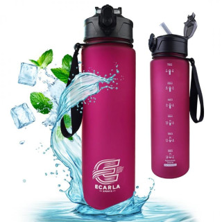 Bordová matná fľaša na vodu - 750 ml