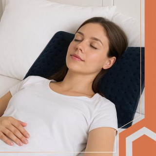 Szürke fűthető párna 60x38 cm