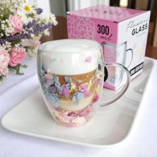 Termoszpohár színes virágokkal belül - 300 ml