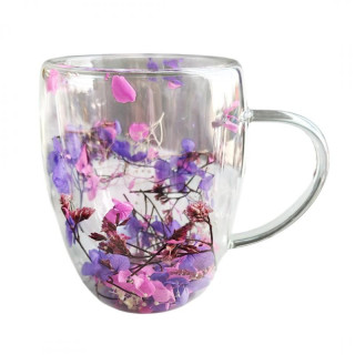 Termosz bögre lila-rózsaszín hortenzia virágokkal - 300 ml