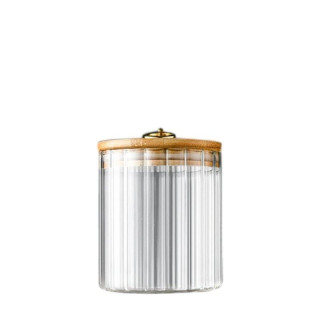 Barázdált cukortartó bambusz fedéllel - 550 ml