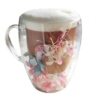 Termopohár s farebnými kvetmi hortenzie - 300 ml