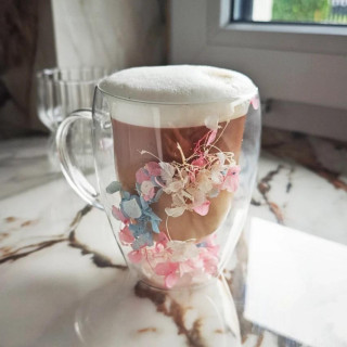 Termosz bögre színes hortenzia virágokkal - 300 ml