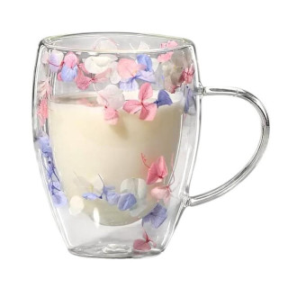 Termosz bögre színes hortenzia virágokkal - 300 ml