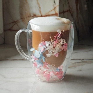 Termosz bögre színes hortenzia virágokkal - 300 ml