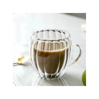 Üveg hullámos pohár füllel - 250 ml