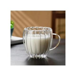 Üveg hullámos pohár füllel - 250 ml