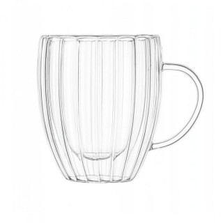 Üveg hullámos pohár füllel - 250 ml