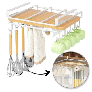 Kuchynský biely závesný držiak na skrinku