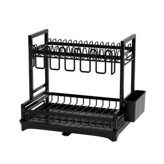 Fekete edényszárító tálcával