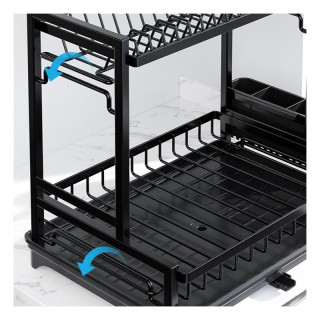 Fekete edényszárító tálcával