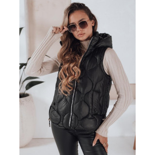 Női fekete steppelt mellény TY5018