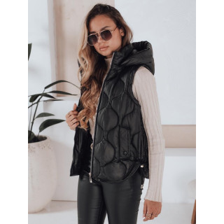 Női fekete steppelt mellény TY5018