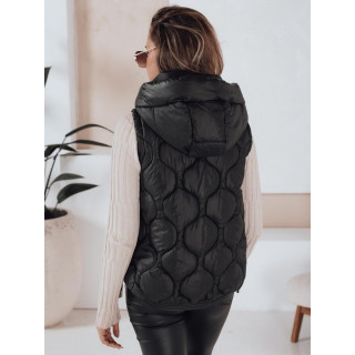 Női fekete steppelt mellény TY5018