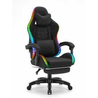 Cabro C501 fekete szövetből készült gamer szék LED világítással