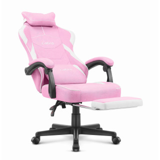 Cabro C502 rózsaszín és fehér szövetből készült gamer szék