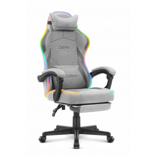 Cabro C502 szürke szövetből készült gamer szék LED világítással