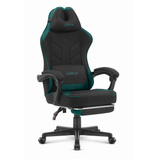 Fekete és zöld szövetből készült gamer szék Cabro C504