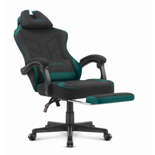 Fekete és zöld szövetből készült gamer szék Cabro C504