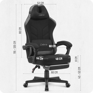 Cabro C504 fekete és szürke szövet gamer szék
