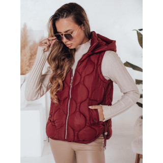 Női steppelt bordó mellény TY5017