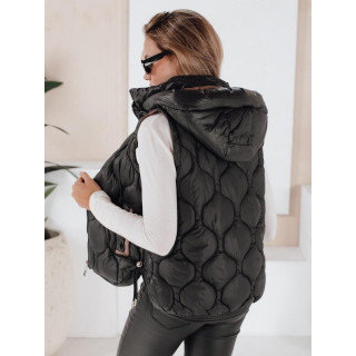 Fekete női steppelt mellény TY5022