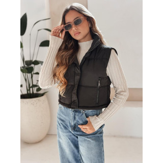 Női rövid fekete mellény TY5197