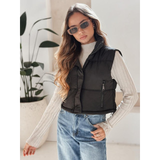 Női rövid fekete mellény TY5197