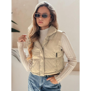 Bézs színű rövid női mellény TY5195