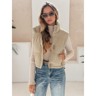 Bézs színű rövid női mellény TY5195