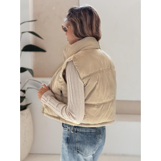 Bézs színű rövid női mellény TY5195